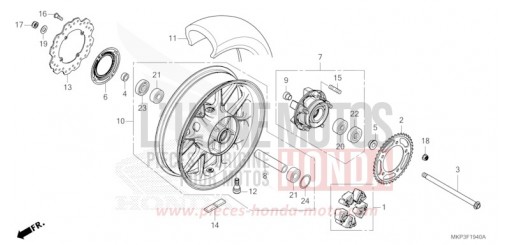 ROUE ARRIERE CBR500RAN de 2022
